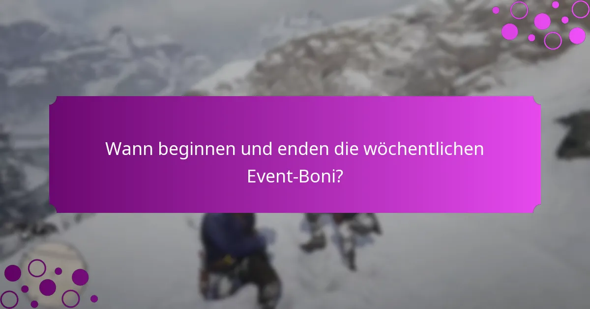 Wie können Spieler wöchentliche Event-Boni verdienen?