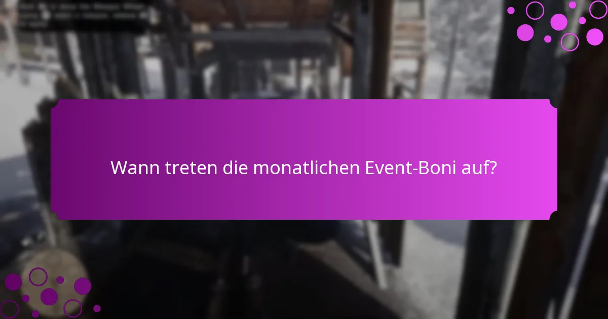 Wie können Spieler auf die monatlichen Event-Boni zugreifen?
